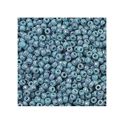 10 g TOHO Round Seed Beads Rocailles, Size 11/0, Marbled Opaque Turquoise Amethyst (# 1206), Japan, Glass โ image 1