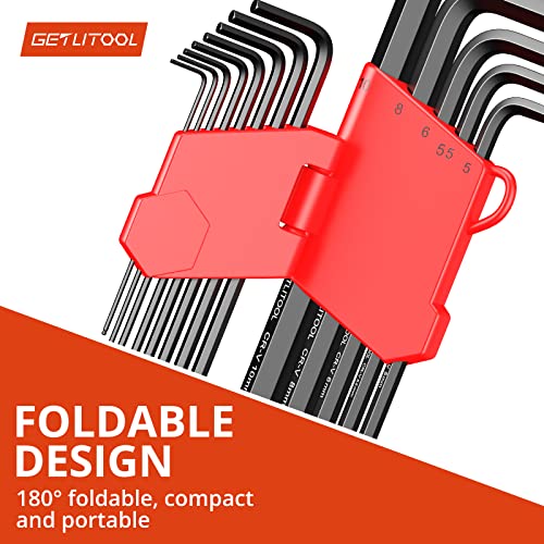 Getlitool 13Pcs Hex Key Sets, Long Ball End Allen Wrench Set, Cr-V Metric Allen Key Set With Size Marking And Storage Rack 1.27-10Mm For Bicycle Repair, Furniture Assembly, Appliance Repair #TOP3