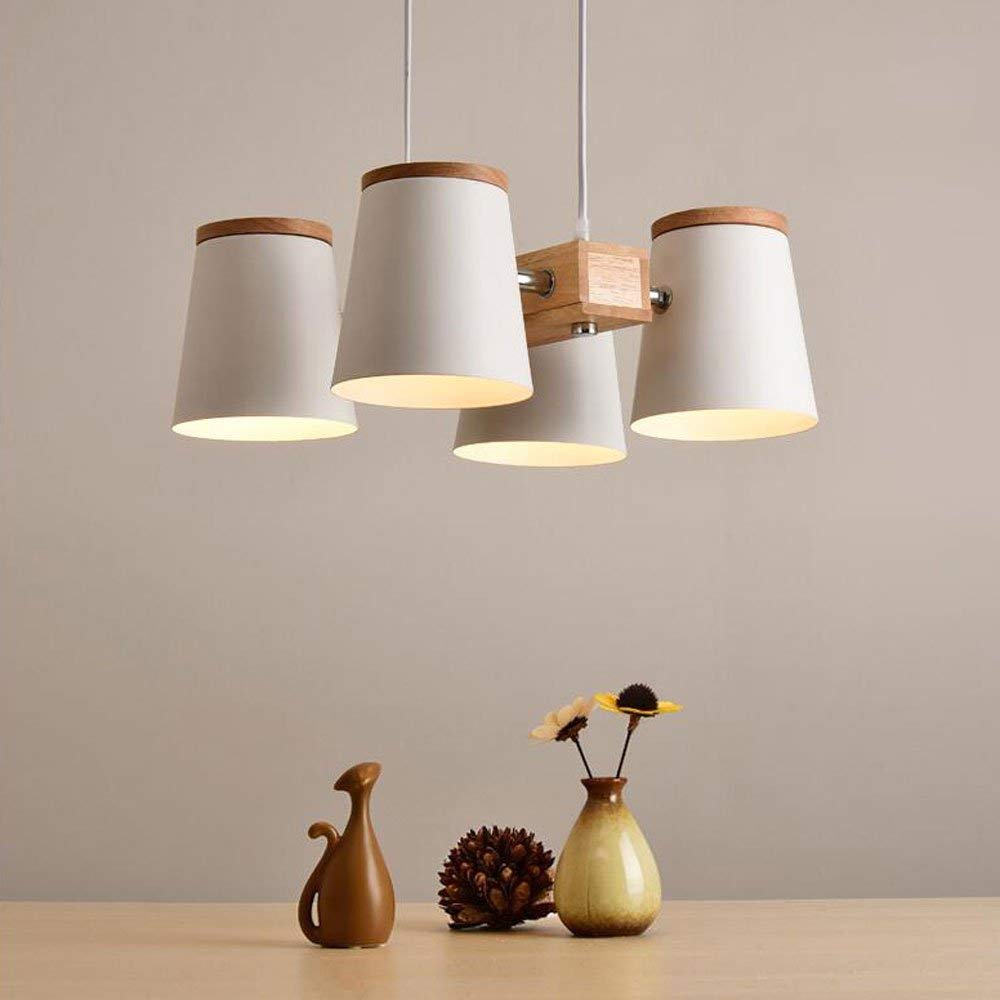 Lustre personnalité en bois massif avec éclairage créatif