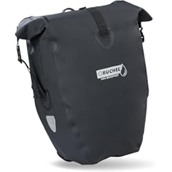 Alforjas Bicicleta Mtb Büchel Bolsa de Bicicleta para portaequipajes, 100% Impermeable, Color Negro, Unisex-Adulto, 56.5 x 30 x 15 cm (25.4 l)
