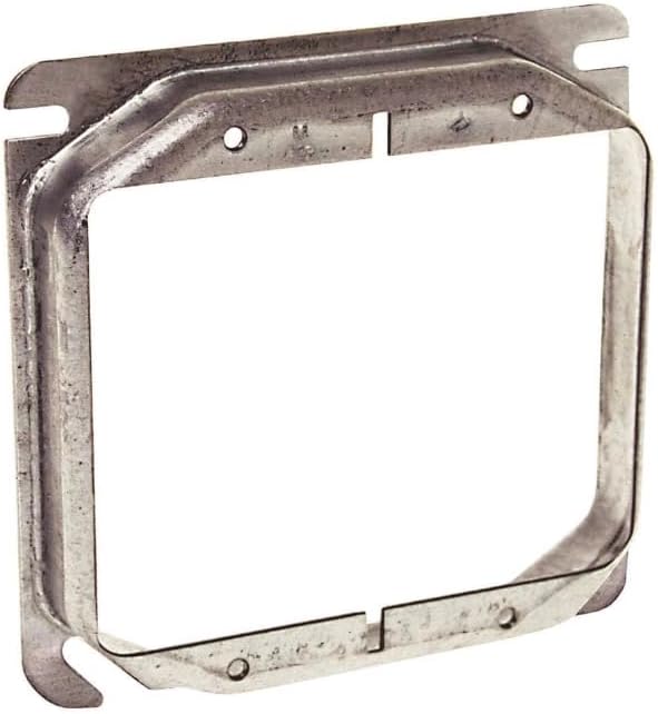 Metal Device Ring, 2-Gang, 4 in Square, 5/8 in Raised Drywall/Plaster Ring, Electrical Box Mount, Ensures Device Flush with Wall (10)