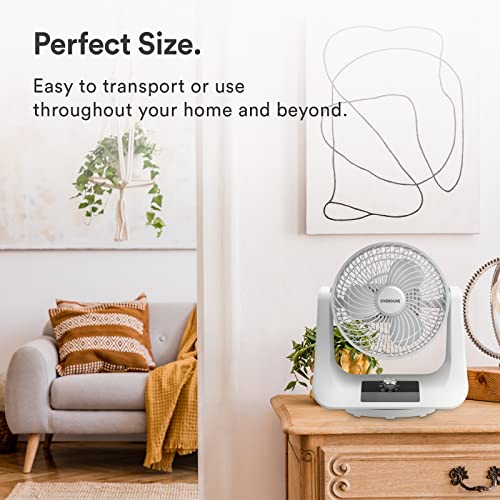 Everdure 9” Oscillating Desk Or Table Fan, 3 Speed Settings, Targeted Airflow Control, Low Noise, Portable, Personal Fan, Perfect Cooling Fan For Bedroom, Living Room, Home Office, White #TOP4