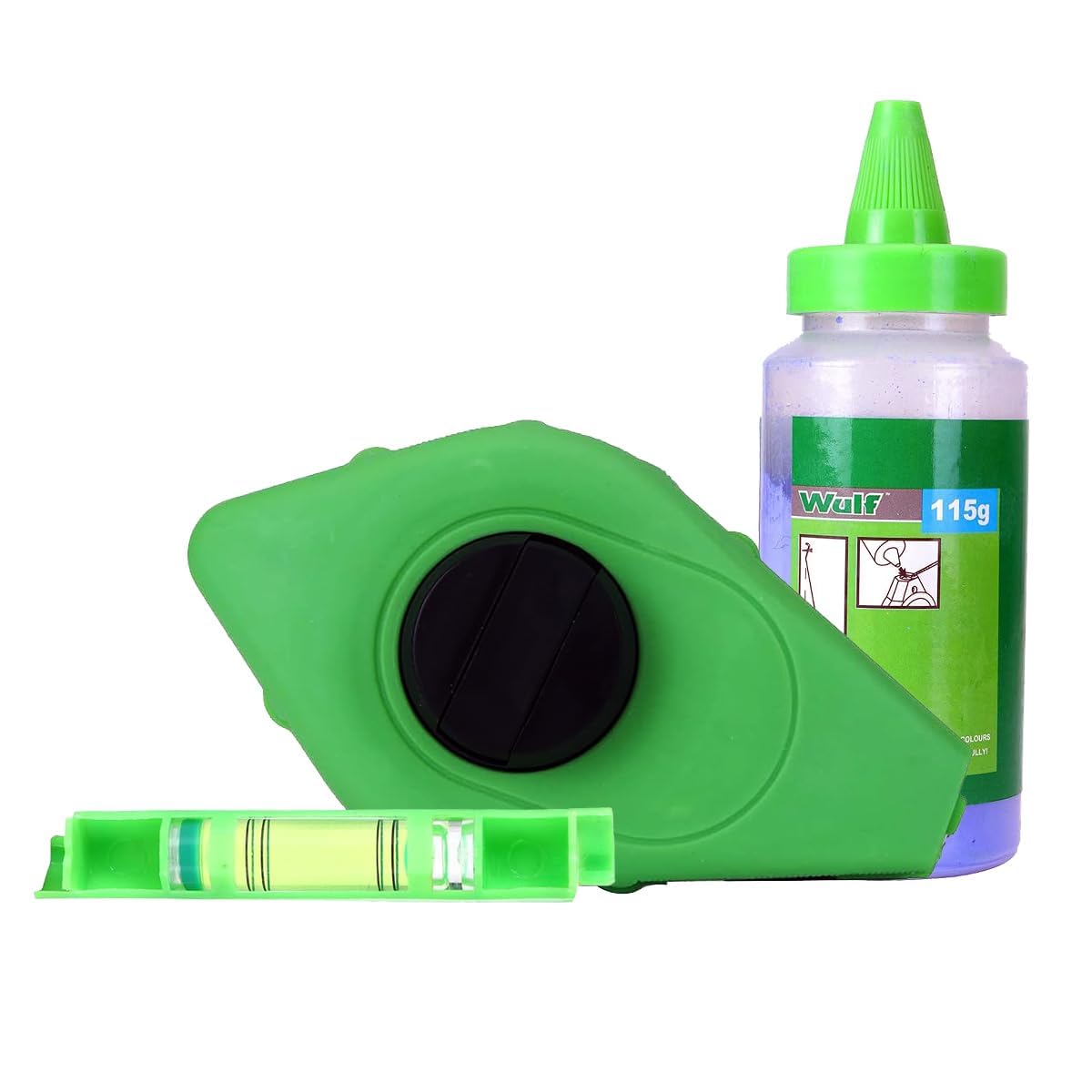 Wulf Automatic Chalk Line Reel with Marker Pencil (Green) | Heavy-Duty Chalk Snap Line for Accurate Marking & Alignment | Durable Carpenter and Mason Tool for Construction Layouts-image-11