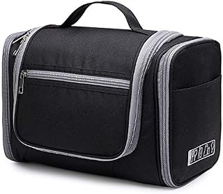 WANDF Extra Large Hanging Toiletry Bag Travel Cosmetic Organizer Shower Bathroom Bag for Men Women Water-Resistant (Denim Purple)