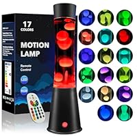 AONESY Liquid Motion Lamp with 12-Hour Off Timer: 17 Colours Changing Liquid Motion Lamps with Remote | Glitter Mood Lighting for Room Decor | Mood Lamp Black Base White Wax and Water