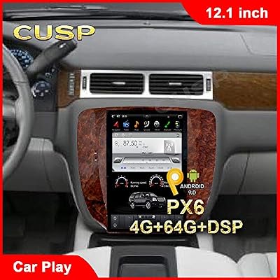 12.1 inch Vertical Screen Car Stereo Radio GPS Navigation for GMC Yukon Sierra Chevrolet Tahoe Suburban Android 4G+64G Car Play Auto (PX3 Quad core 2G+32G)