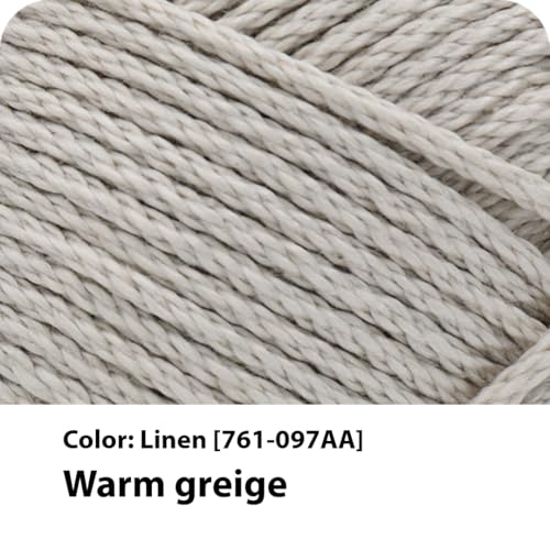 Image of Lion Brand Yarn, 24 /7 Cotton Yarn, Linen, Greige, 3 Pack | Light Worsted 100% Mercerized Cotton Yarn for Crochet, Knitting, Craft, 185 Yards of Natural Fiber for Tees, Bags, Dishcloths