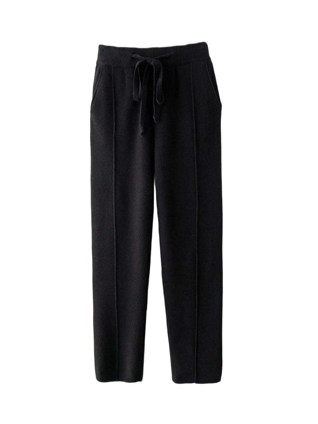 Womens 100 Merino Wool Medium Seam Pencil Pants Winter Knitted Simple Style Soft Warm Trousers