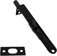 Vista 2 de QCAA Perno redondo de latón macizo, 6 ", latón macizo, negro mate, paquete de 2, fabricado en Taiwán