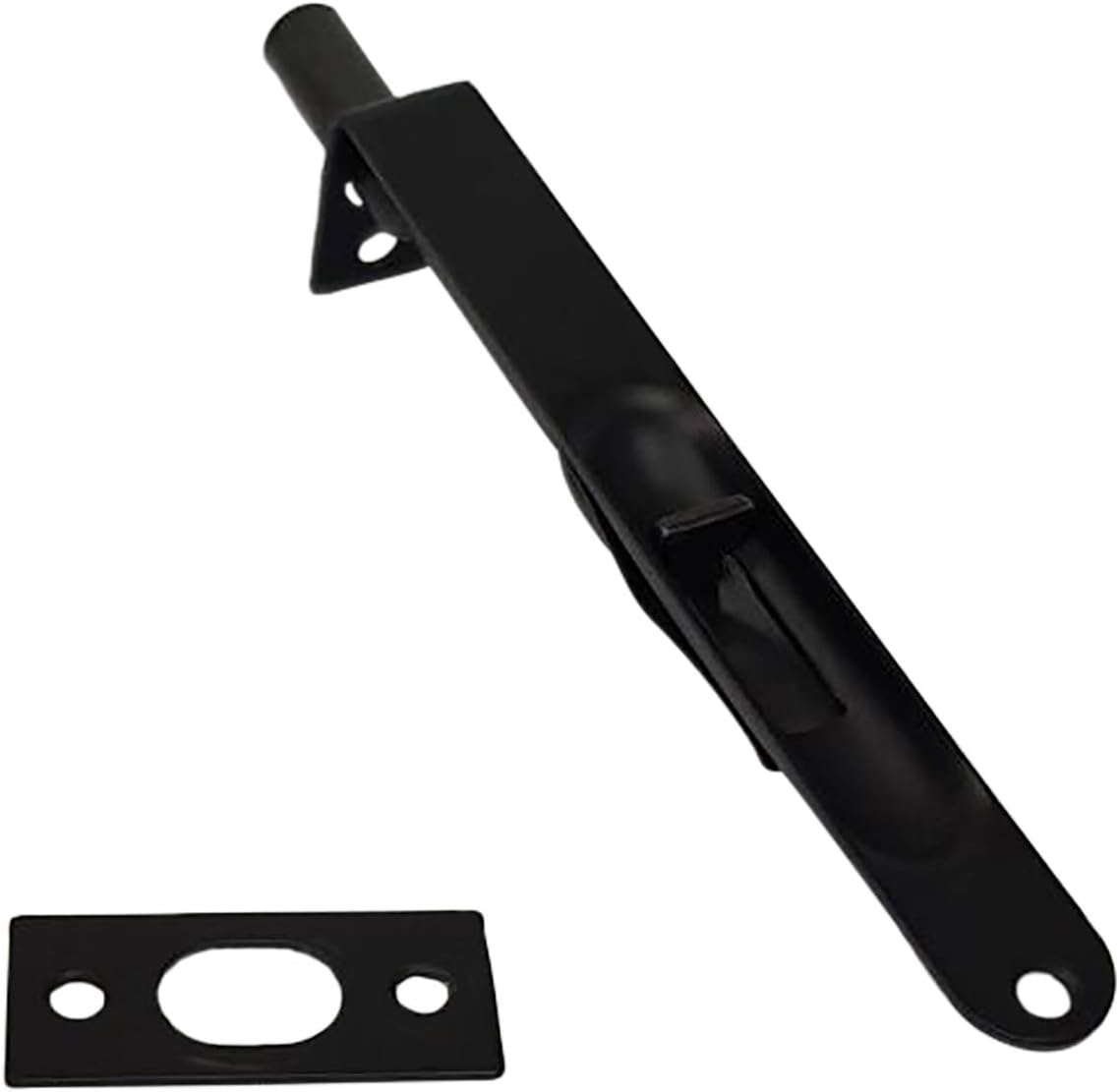 QCAA Solid Brass Flush Bolt, 6" or 7", Solid Brass (1pack(Round), Matte Black(6"))