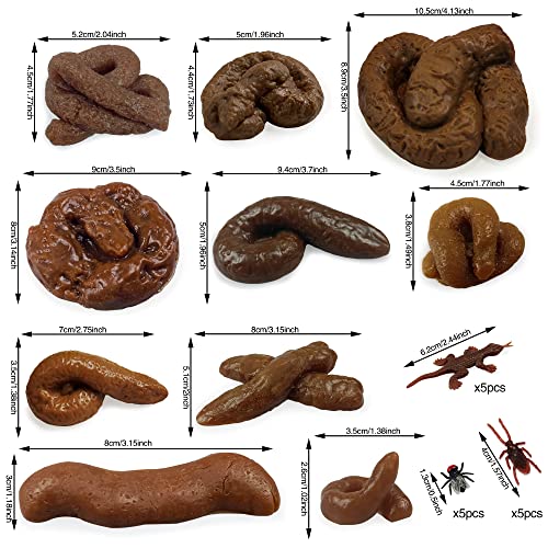 PPXMEEUDC Different Shapes Fake Poo Fake Dog Poo Turd Funny Joke Tricky Toys Prank Props for Halloween April Fools' Day Prank Party