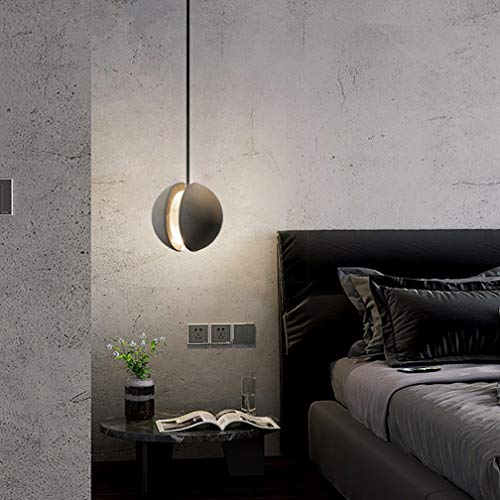 Lustre lune en béton style industriel vintage, luminaire de chevet haut de gamme