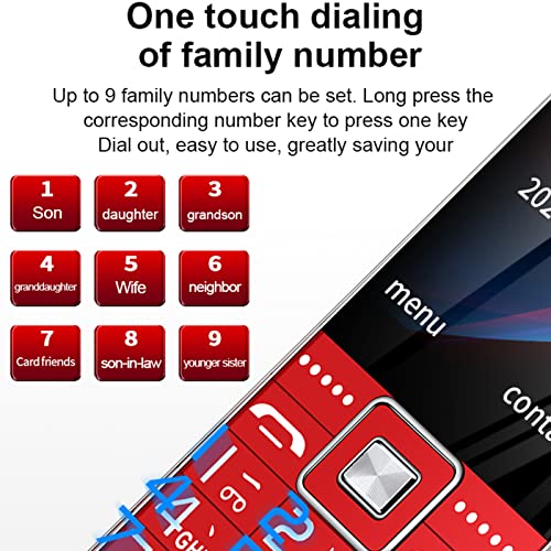 Zyyini Mobile Phone For Seniors, G600 Multifunction 2G Unlocked Cell Phone, Large Button Large Font Large Loud Volume, Dual Sim, With One Button Flashlight And Sos Alarm, 6800Mah Battery(Red) #TOP2