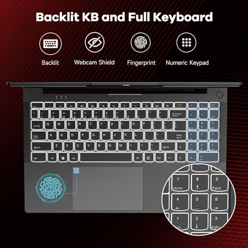 Image of NIMO 15.6 inch IPS FHD-Gaming-Laptop,AMD Ryzen 5 6600H 16GB DDR5 RAM 512GB SSD (Beat i5-1335U, 6 Cores Up to 4.5GHz) AMD Radeon 660M GPU-Computer with 100W Type-C Charger Backlit Keyboard Fingerprint