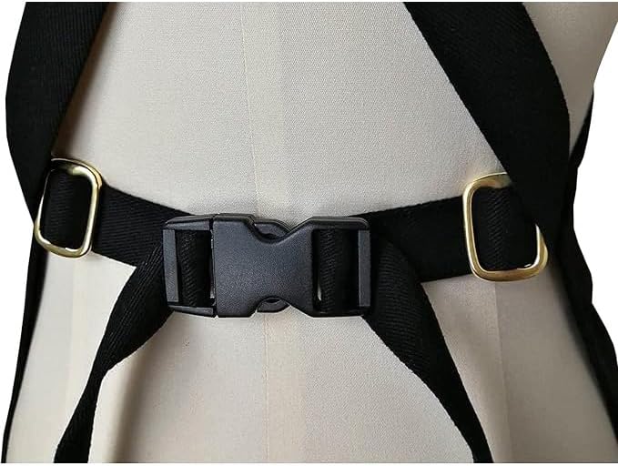 Miniatura 5 de Delantal 100% algodón, resistente y de alta densidad, respaldo cruzado + hebilla de cierre rápido + 6 bolsillos + 2 lazos para toallas para asar a