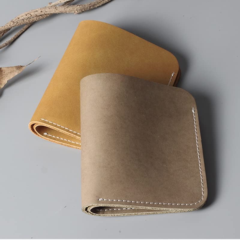 Retro Vertical Wallet Wallet Card Bag Handmade Short Wallet Card Bag Multifunctional Wallet(Black)3