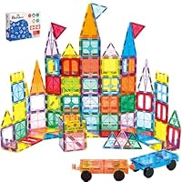 Anbalulu Magnetic Building Tiles, 134PCS Large Magnet Building Set,Magnetic Blocks, 3D STEM Stacking Toys, Magnets Toy for Kids Boys Girls