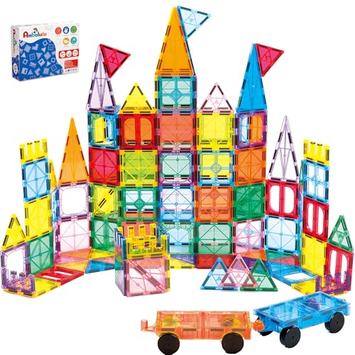 Anbalulu Magnetic Building Tiles, 134PCS Large Magnet Building Set,Magnetic Blocks,