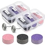HJZHII 120 Stück Schleifscheibe Pediküre Set, 25mm Ersatz-Schleifpapier 80/150/240 Grit Feet Grinder Schleifpapier mit 2 Metall Nagelbohrer Bit Ersatz-Schleifscheiben für Fußfeilen Hornhautentferner
