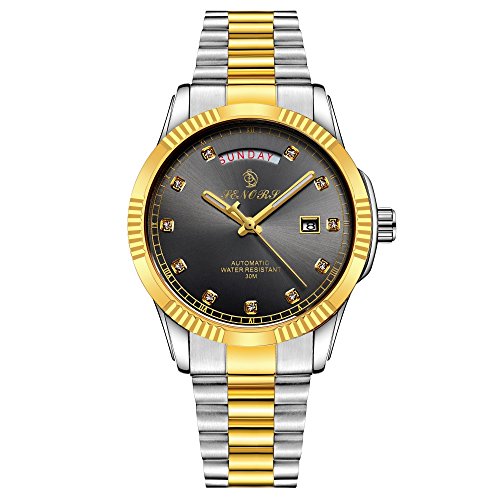 Montre en acier inoxydable homme luxe cadran analogique avec calendrier élégant