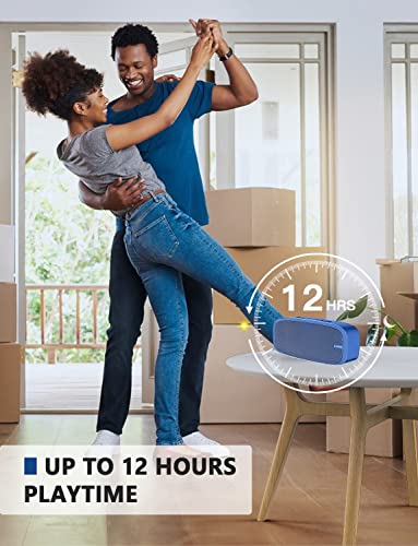 Image of LENRUE Bluetooth Speaker, Wireless Portable Speaker with Loud Stereo Sound, Rich Bass, 12-Hour Playtime, Built-in Mic. Perfect for iPhone, Samsung and More (Blue)