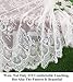 White-Lace-Tablecloth Eyelash Lace Tablecloth 60x120-Inch Bridal Mesh Fabric Embroidered Tulle Table Cloth Wedding Overlay Table Linen Corded Lace Fabric (White Classic)