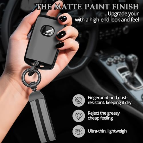 Image of For Mazda Key Fob Cover Accessories, Matte TPU Material, With a Cute Leather Keychain, for 2019-2025 Mazda 3,2020-2026 CX-5, CX-30, CX-9，CX-50