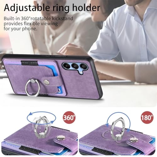 Funda Samsung Galaxy A16 antigolpes con tarjetero morada 5