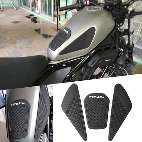 Midimttop Motorcycle Fuel Gas Tank Stickers Compatible for Ho&nda Rebel CMX 250 300 500 2017-2024 Tank Grip Side Decals Anti Slip Tank Pads (B Style) Cover