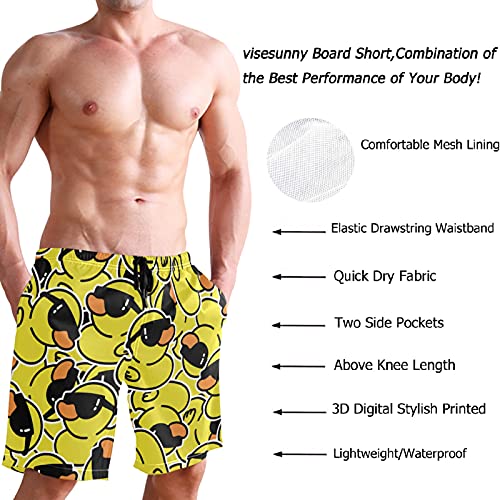 visesunny Men's Colorful Flower Print Beach Shorts Hot Summer Swim Trunks Sports Running Bathing Suits with Mesh Lining3