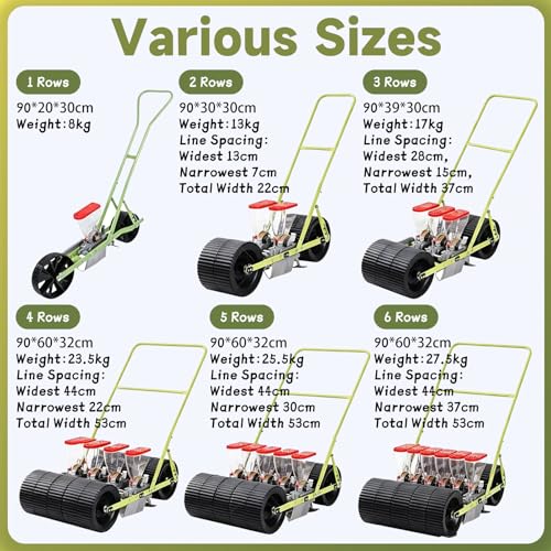 Semoir de jardin multi-rangs portable 4 lignes pour maraîchage - 3