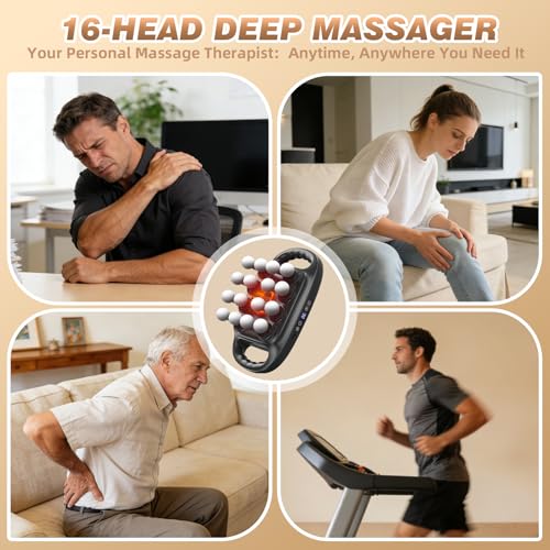 Image of 16 Head Massage Gun Deep Tissue Percussion Muscle Massager for Full Body