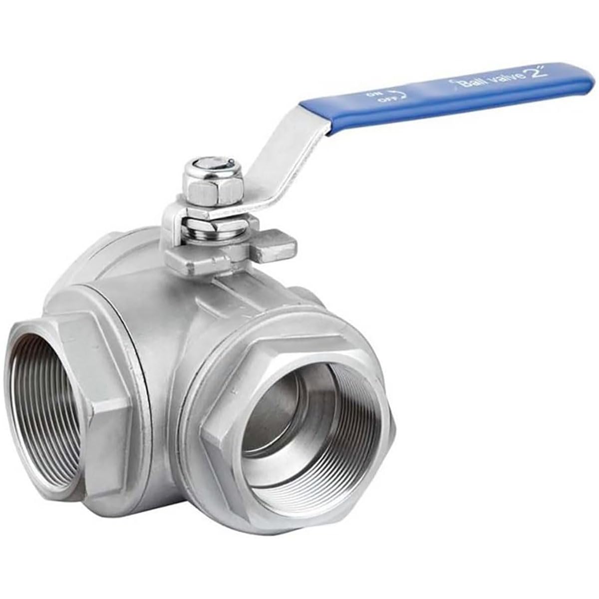 Robinet à bille 3 voies 1/2 pouce BSP femelle DN15 SS304 type T pour eau