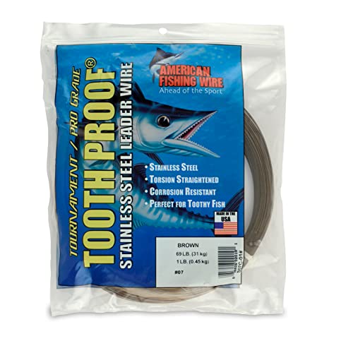 Image of American Fishing Wire Tooth Proof Stainless Steel Single Strand Leader Wire