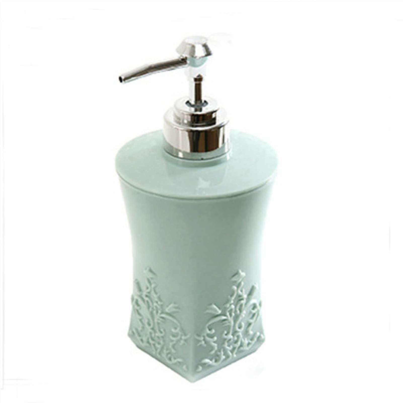 Distributeur de Savon pour Salle de Bain, Distributeur de Liquide 400 ML, flacons à Pompe en Forme de Fleur sculptée, Accessoires de Cuisine et Autres (Couleur : Vert 2)