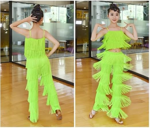Vrouwen Latin Dans Broek Kwastje Ballroom Dans Professionele Zwart