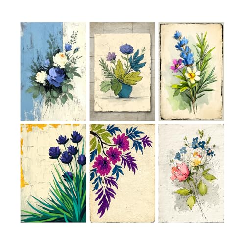 Image of SiddArtify Floral Wall Art Prints Set - Botanical Flower Poster Decor for Living Room Bedroom Office - 8x12 inch Board Pack of 6