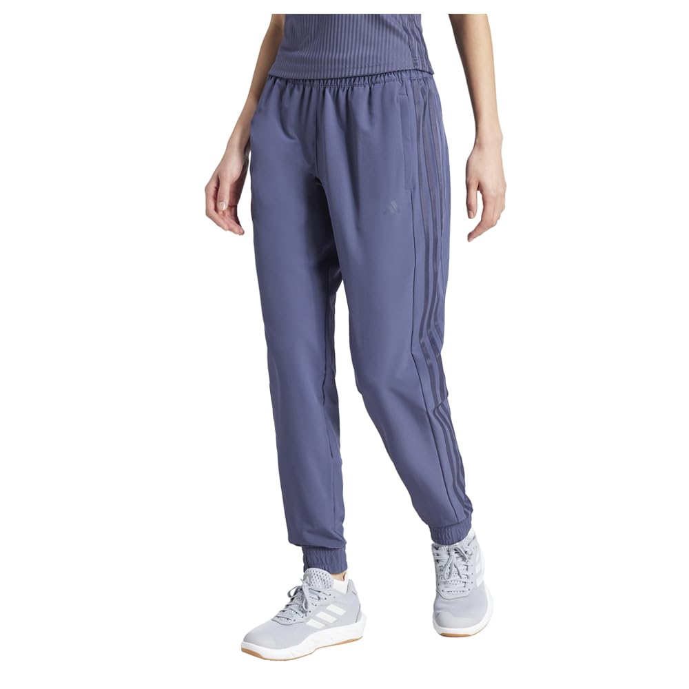 adidas Women's Pacer All Gym 3-Stripes Woven Mid-Rise Pants