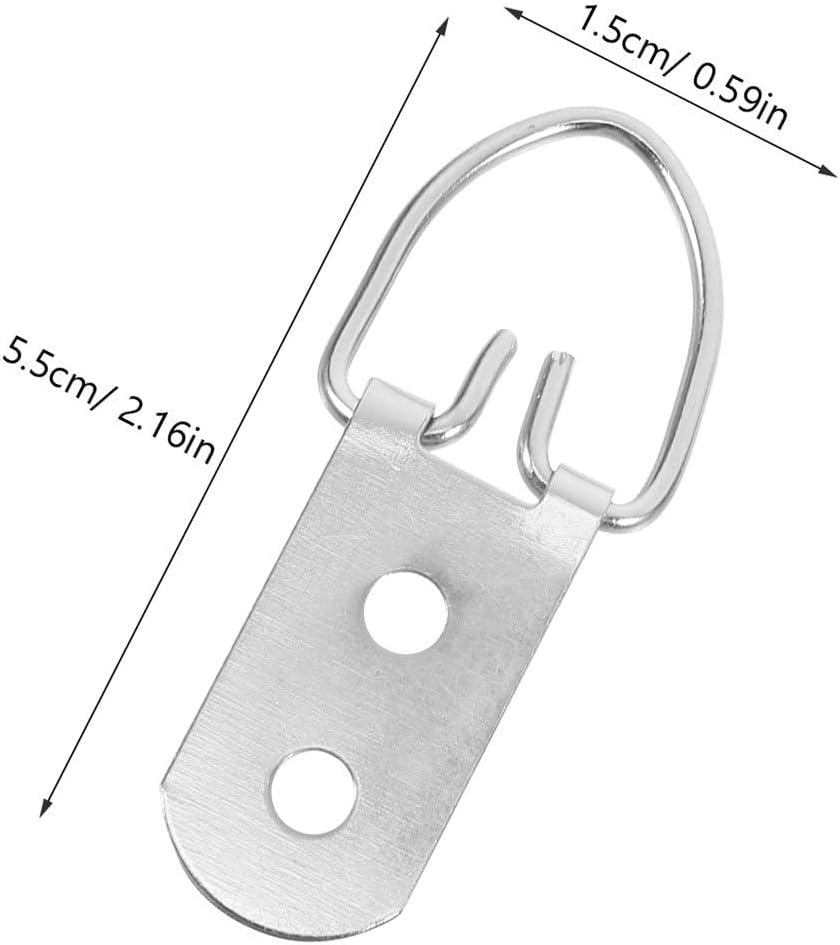 Generic Picture Frame Hooks Iron Metal Heavy Duty 30 Set D-Ring with Screws Picture Hanging Hardware Secure Wall Mounting Solution for Mirrors and Art Frames for Offices