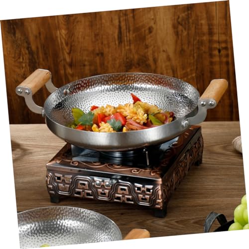Wok de acero inoxidable SOLUSTRE 1pc para estufa miniatura 4