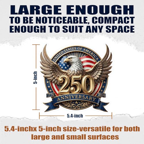 Image of USA 250th Anniversary Commemorative Car Magnet,2pcs American Eagle Magnets,Magnetic Car Decals,Garage Door Stickers Decors, Glow in The Dark Holiday Magnet for Fridge
