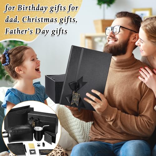 Mimorou 13 Pcs Birthday Gifts for Men Thank You Gift Baskets 12 oz Stainless Steel Tumbler Leather Toiletry Bag for Him Valentine Christmas for Dad, Boyfriend, Husband, Brother - Image 5