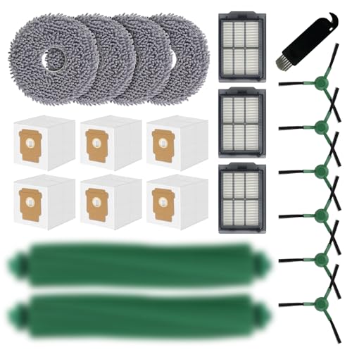 Image of Replacement Parts for iRobot Roomba Plus 405 (G181 /G185) Combo, Plus 505 /507 Combo Robot Vacuum Cleaner Accessories, 2 Roller Brushes, 3 Filters, 4 Mop Pads, 6 Side Brushes, 6 Vacuum Bags