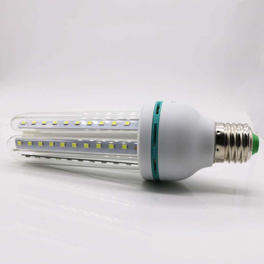 20 bombilla LED de 12W superbrillante modelo U - Bombilla LED E27 Edison con adaptador E27-6000K blanco frío 1200 lúmenes para iluminación comercial - almacén taller fábrica hof