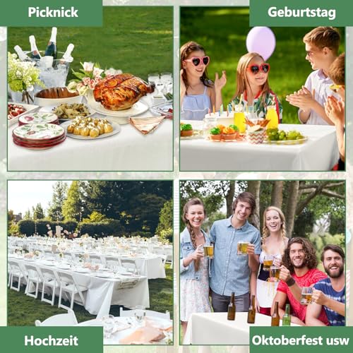 MOKANI Tischdeckenrolle, 1.16 m × 25m, Vliesstoff, Einweg Papiertischdecke Rolle, Tischdecke Bierzeltgarnitur, abwaschbare Tischdecke Geeignet für Party, Geburtstag, Hochzeit, Weiß