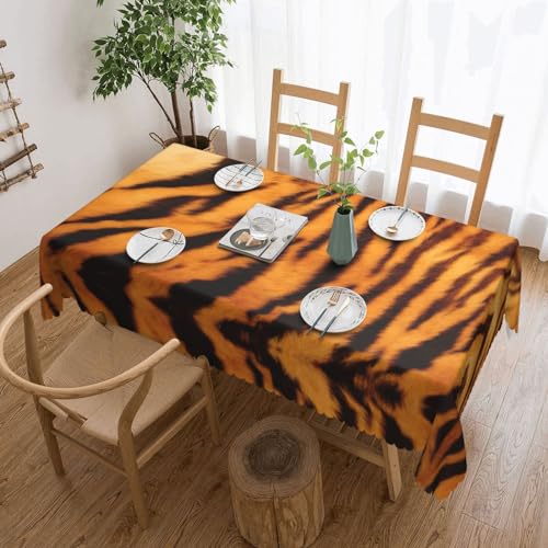 Nappe rectangulaire de qualité EdWal motif rayé tigre pour table de réception chic