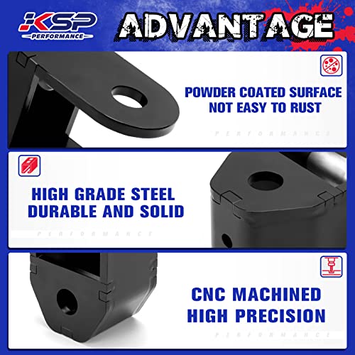 Image of KSP Rear Silverado Shock Extender Compatible with Chevy /GMC Lifting for 2-4 inch in back, Shock Extension for 1999-2024 Silverado Sierra 1500 2WD /4WD 2-4 inch Rear Lifted, 2PC Black Powder Coated Bracket
