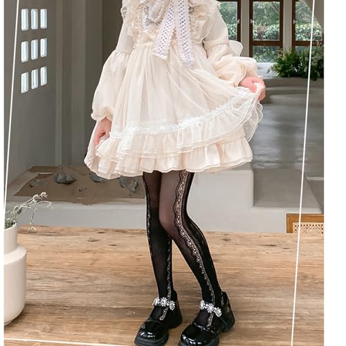 Kids Lace Tights Princess Girls Pantyhose Spring Lace Leggings Thin Bottoming Trousers Solid Color Long Stockings4