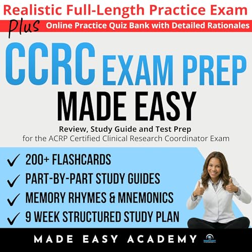 Diseño de la portada del título CCRC Exam Prep Made Easy