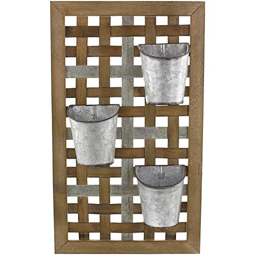 Preisvergleich Produktbild SIDCO Wand Blumentöpfe Holz Metall Deko Wandpflanzer Pflanztöpfe Pflanztrog Blumentopf